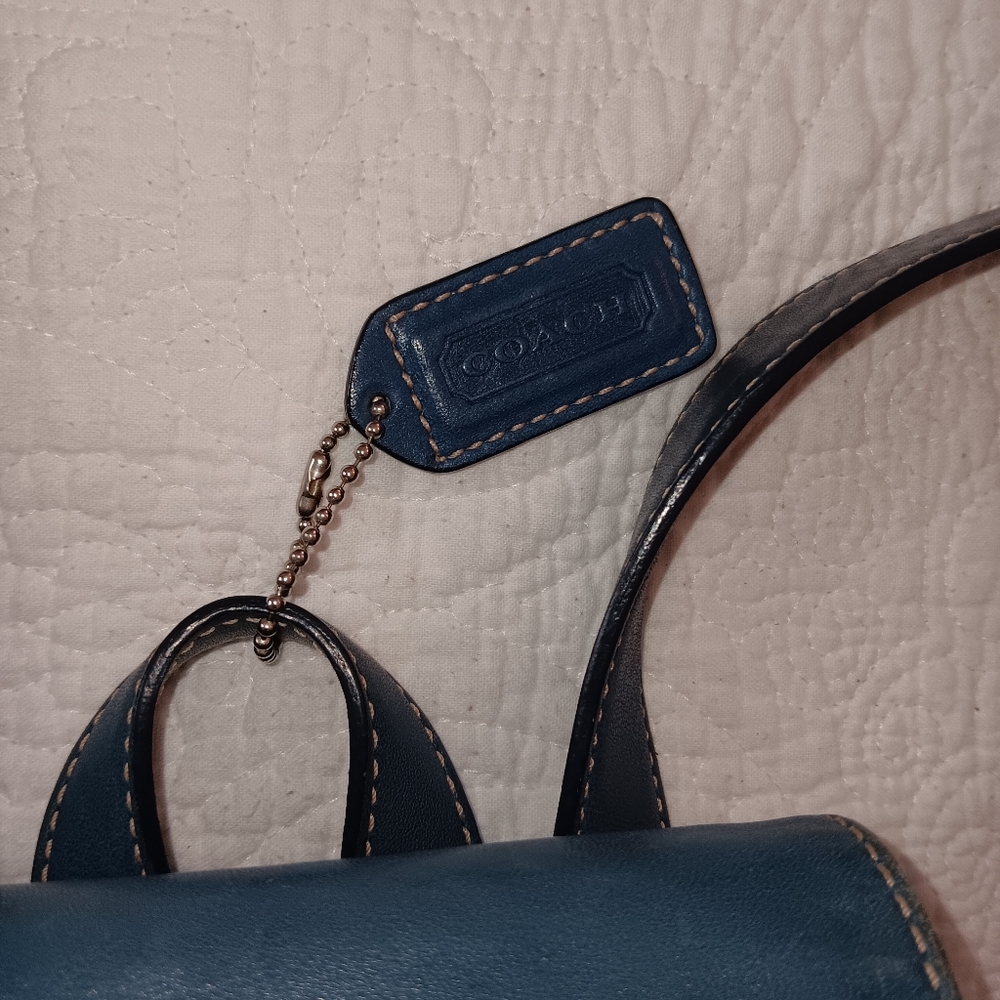 Coach Navy Leather Backpack - Picture 11 of 14